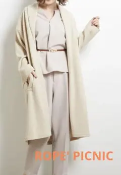 ロペピクニック　ショールカラー　カーディガン　羽織　キナリ　未使用