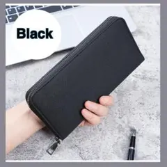長財布 メンズ シンプル オフィス 財布 黒 ラウンドファスナー 学生 カードのサムネイル