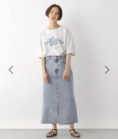 レプシィム丈変化デニムナロースカート