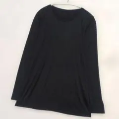 【美品】ユニクロ ヒートテック クルーネックT（長袖）ブラック Lサイズ