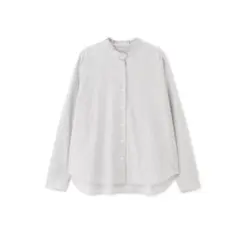 ヒューマンウーマン★衿フリルダブルウィンドペン柄ブラウス