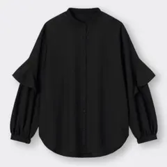 GU ジーユー ラッフルスリーブブラウス S
