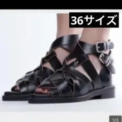 Acne Studios レザーサンダル ブラック　36のサムネイル