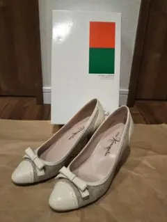 銀座かねまつ Kanematsu リボン パンプス 靴 22．5㎝