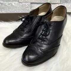 elegance 卑弥呼 レザーヒールパンプス ローファー 革靴 ブラック 22