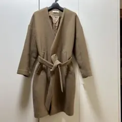 SHEl'TTERベージュ ロングコート ベルト付き ウール混紡
