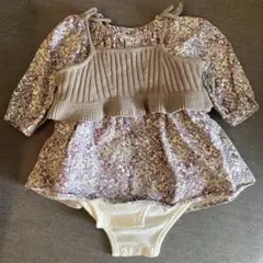 花柄チュニック　ビスチェ付き　80サイズ