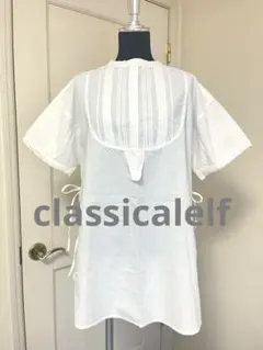 classicalelf クラシカルエルフ　試着のみ　ノーカラーブラウス　白のサムネイル