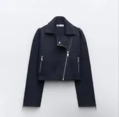 ZARA フードレイヤー クロップド テーラードジャケット M パーカー 