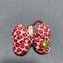 ミニーちゃん　ヘアゴムヒョウ柄　ピンクのサムネイル