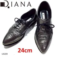 DIANA オックスフォード レースアップ ブロンズ ポインテッドトゥ