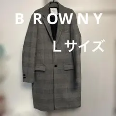 BROWNY Laype チェスターコート グレー チェック柄　　Ｌサイズ