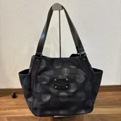 人気 Dakota ダコタ トートバッグ ドット柄 ブラック 大容量 キャンバス