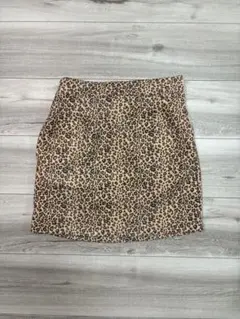 ヒョウ柄タイトスカート ゴム入り