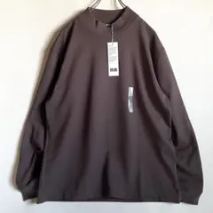 UNIQLO U ブラッシュドモックネックTシャツ/長袖　パープル　L 新品
