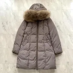 美品✨ヨソオウ YOSOOU フェイクムートン 切替 ダウンコート ベージュ 