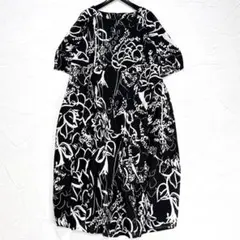 marimekko マリメッコ ロングワンピース ブラック ウニッコ 花柄 S