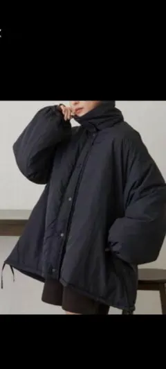 vannie u 中綿トーンミドルコート ブラック