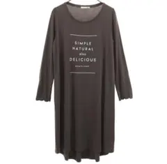 gelato pique 長袖 ワンピース ダークブラウン ルームウェア