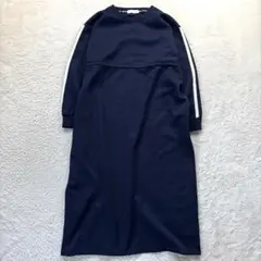ロゴスデイズ/M/紺/ロングワンピース/サイドライン/長袖/秋冬/カジュアルのサムネイル