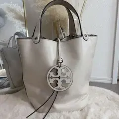 Tory Burch バケットバッグ ホワイト レザー ハンドバッグのサムネイル
