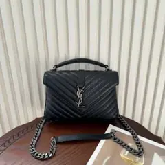 YSL ブラック レザー ハンドバッグ
