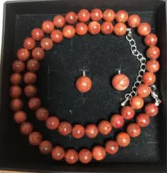 珊瑚　ネックレス　イヤリング