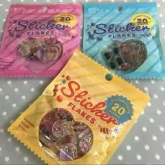 【新品】フレークシール お菓子パッケージ おはじきシール 3種 セット