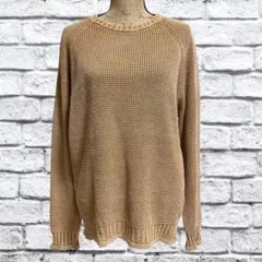 A74 ビーミングバイビームス 【XL】 ニット セーター 茶 綿100%