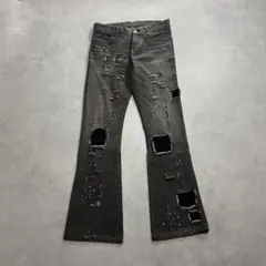 90s スキームウォーリアーズ 加工 フレアデニムパンツ ラインストーン 00s