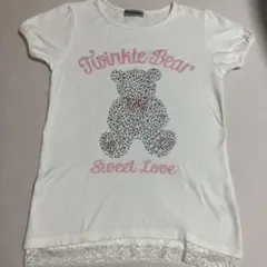 sirmione キッズ女の子半袖Tシャツ　クマビジュTシャツ