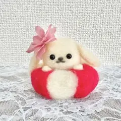 ♡羊毛フェルト 海水浴レトリバー♡ マスコット ぬいぐるみ 犬 浮き輪 夏