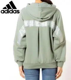 adidas アディダス　パーカー　フルジップ　フリース　ルーズフィット　XL