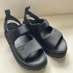 【値下げしました】UGG ゴールデングロウ サンダル 24cm ブラック アグ UGG アグ UGG W GOLDENGLOW SLIDE ゴールデングロウ