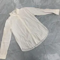 GLOBAL WORK シャツ 長袖 ボタン ホワイト コットン Mサイズ