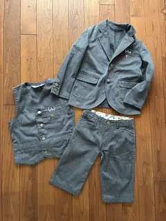 【美品】BEN DAVISフォーマルスーツ3点セット 120グレー入学式卒園式