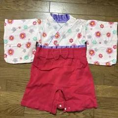 【3/15で処分します】花柄 着物・袴スタイル セレモニードレス 70-80cm