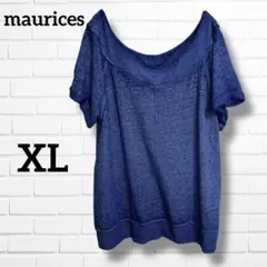maurices 【XL】ブルー 半袖カットソー オーバーサイズ 輸入古着