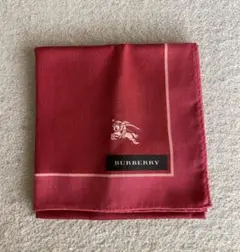 BURBERRY・バーバリー／ハンカチ（赤系）50cm