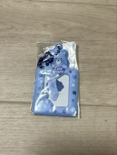 ケアベア　ミニフォトケース　ブルー　グランピーベア　ガチャ
