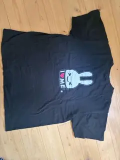 CUNE Tシャツ ブラック うさぎ I♡ME