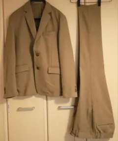 EDIFICE 417 ベージュ 2ボタンジャケット スーツ セットアップ