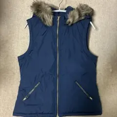 gapネイビー ファー付き ダウンベストy2k