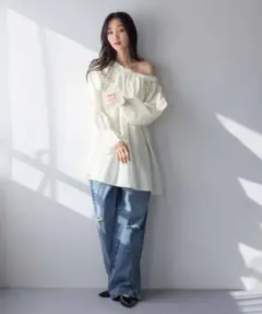 lowrys farm オフショル2wayチュニック ブラウス