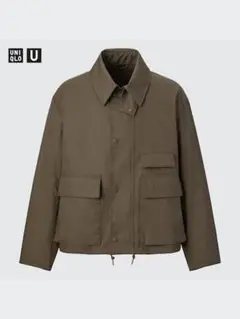 ユニクロU 22AW ユーティリティショートブルゾンL オリーブ 短丈