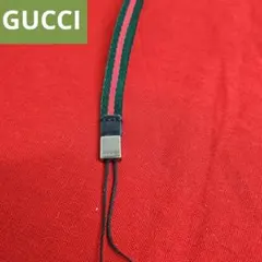 【美品】 GUCCI グッチ シェリーライン キャンバス×レザー キーホルダーのサムネイル