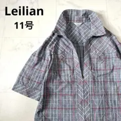 Leilian レリアン ジャケット　コットン　11号　七分袖　ブロックチェックのサムネイル