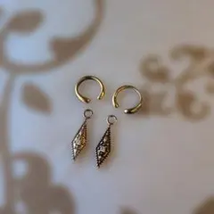 ete シルバー925 ＆ ダイヤ イヤリング イヤーカフ