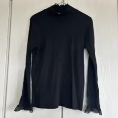 しまむら　mysacloset 袖シアー　リブメロウトップス