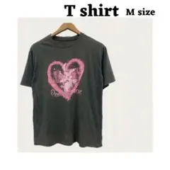 ハートプリント グレー Tシャツ Mサイズ　y2k